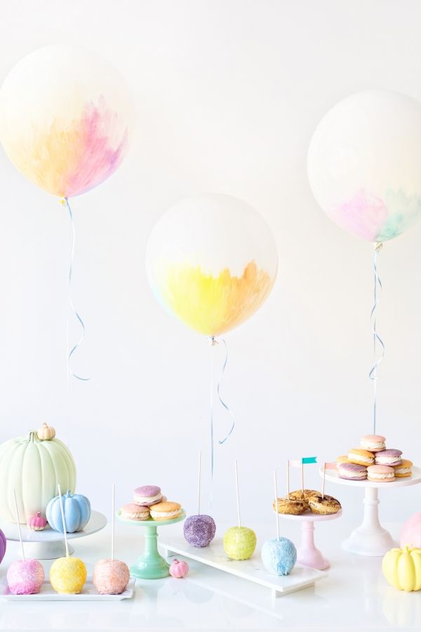 Balloons with lovely pastel accents