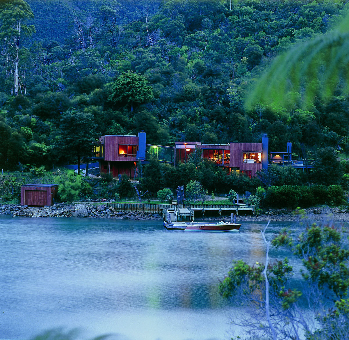 Waterfall Bay House by Bossley Architects Boat