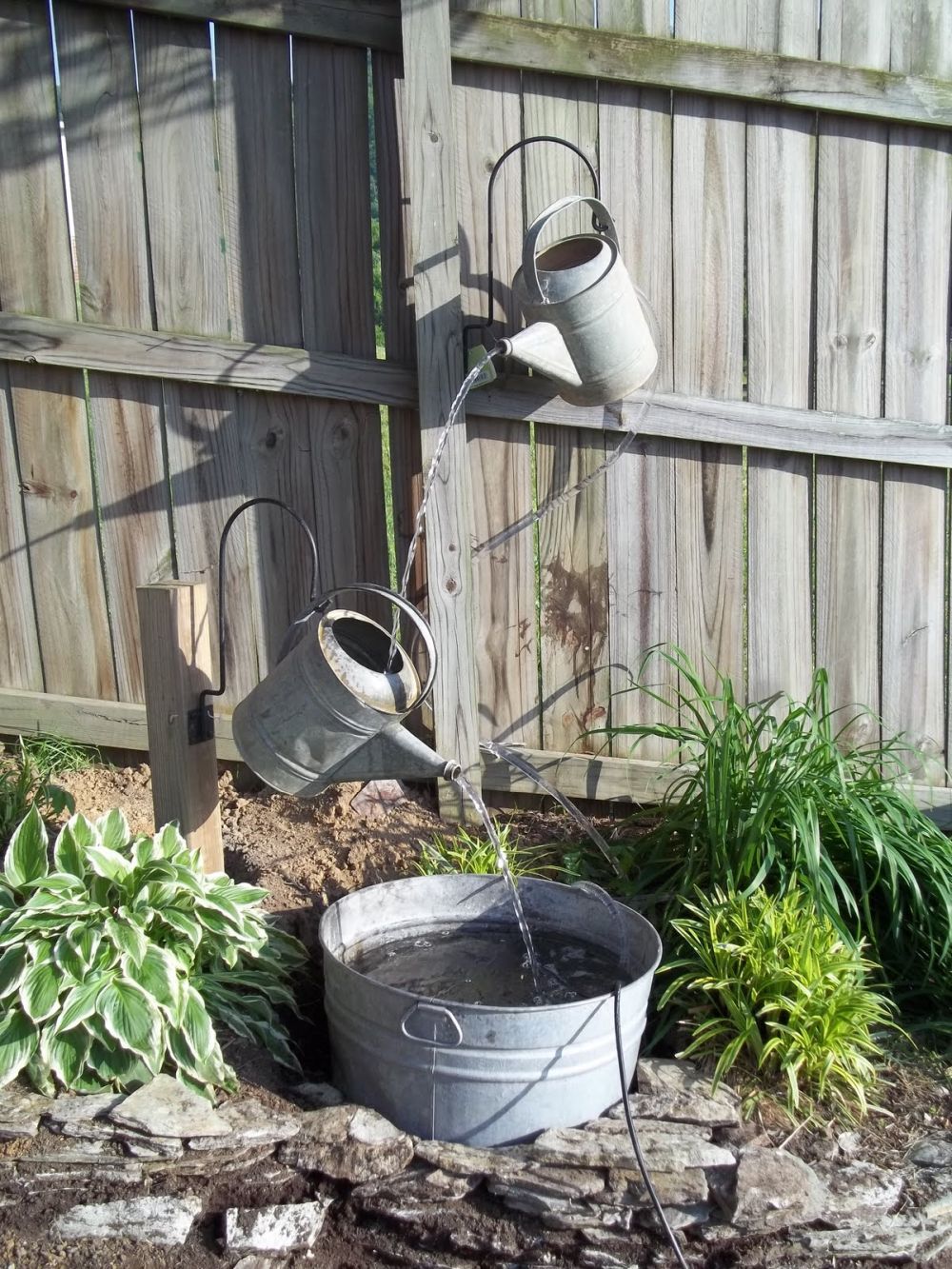 Watering can water feature