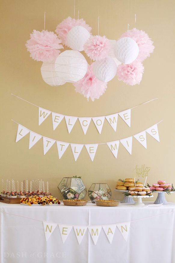 Welcome banner baby shower decoration