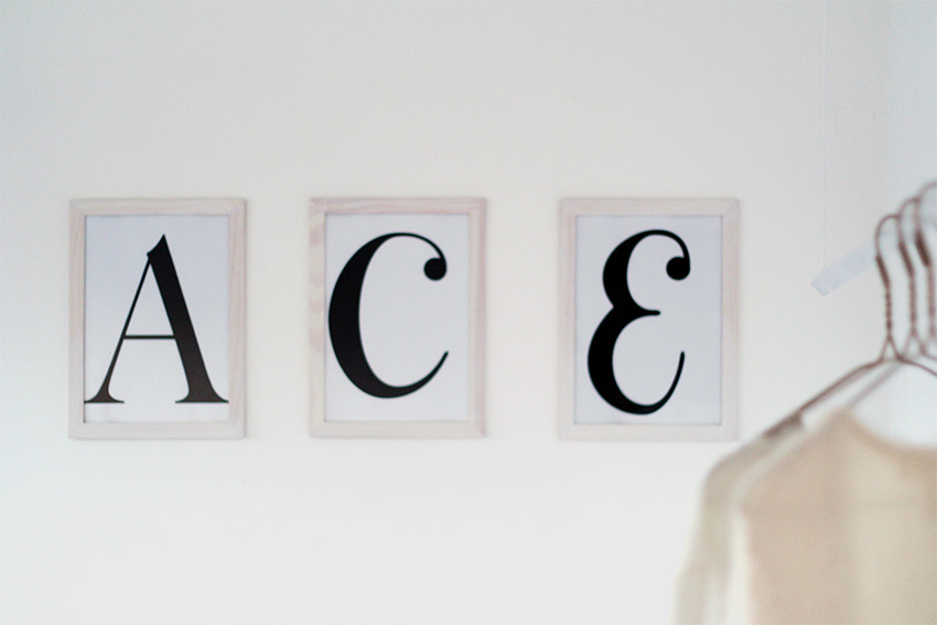 White Washed Frame Letter Art