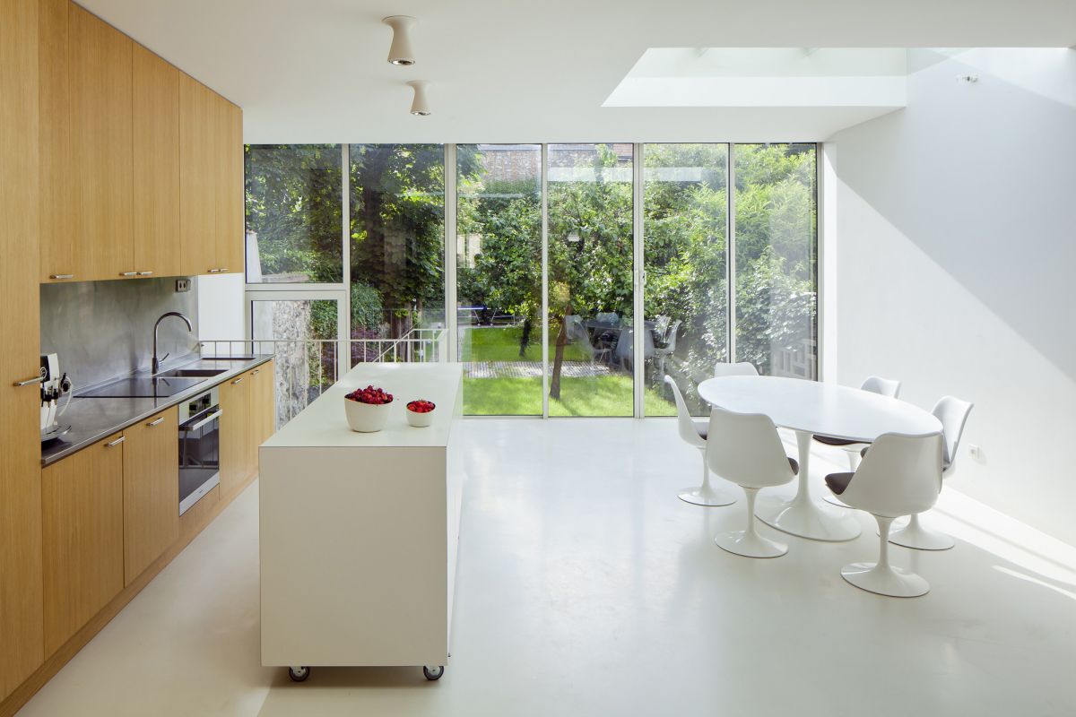 White floor kitchen in France