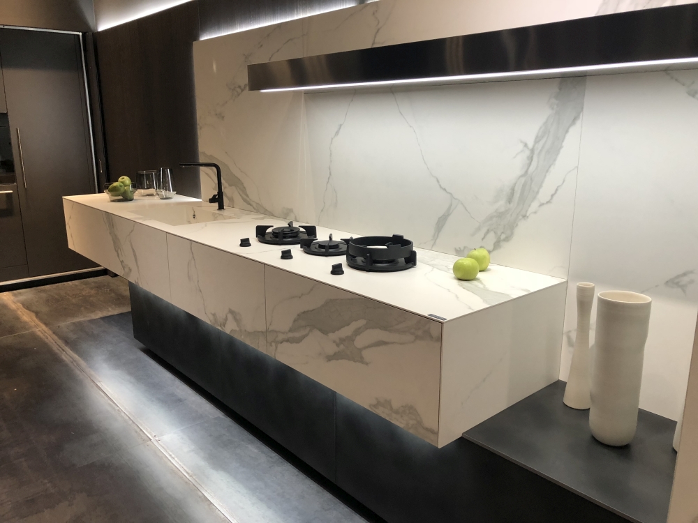 Marble Sink Built Into Marble Countertop