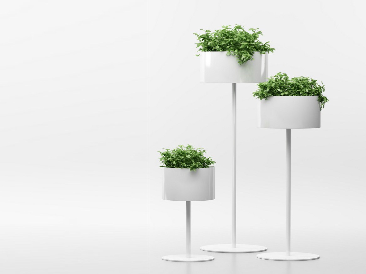 White modern Systemtronic Plant Stand