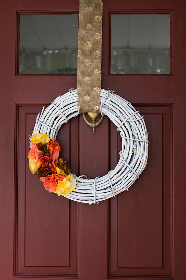 White painted Grapevine wreath