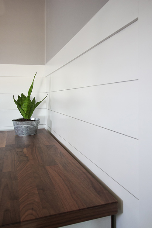 White plank walls