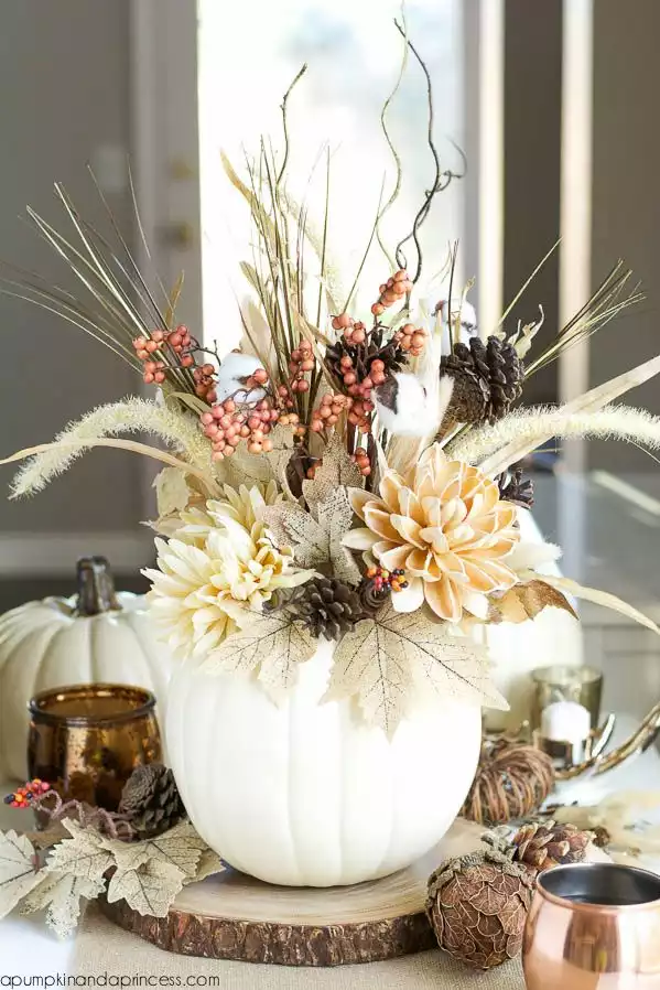 White pumpkin vase