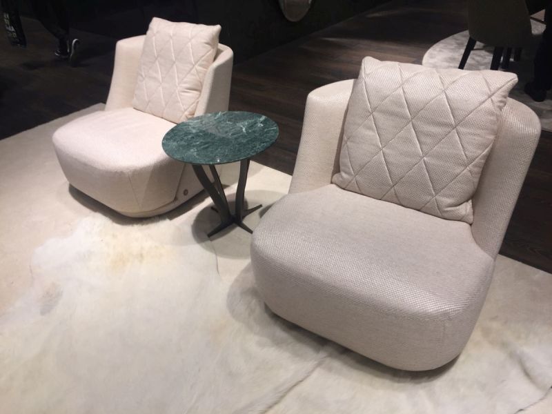 White textile pattern chairs for living