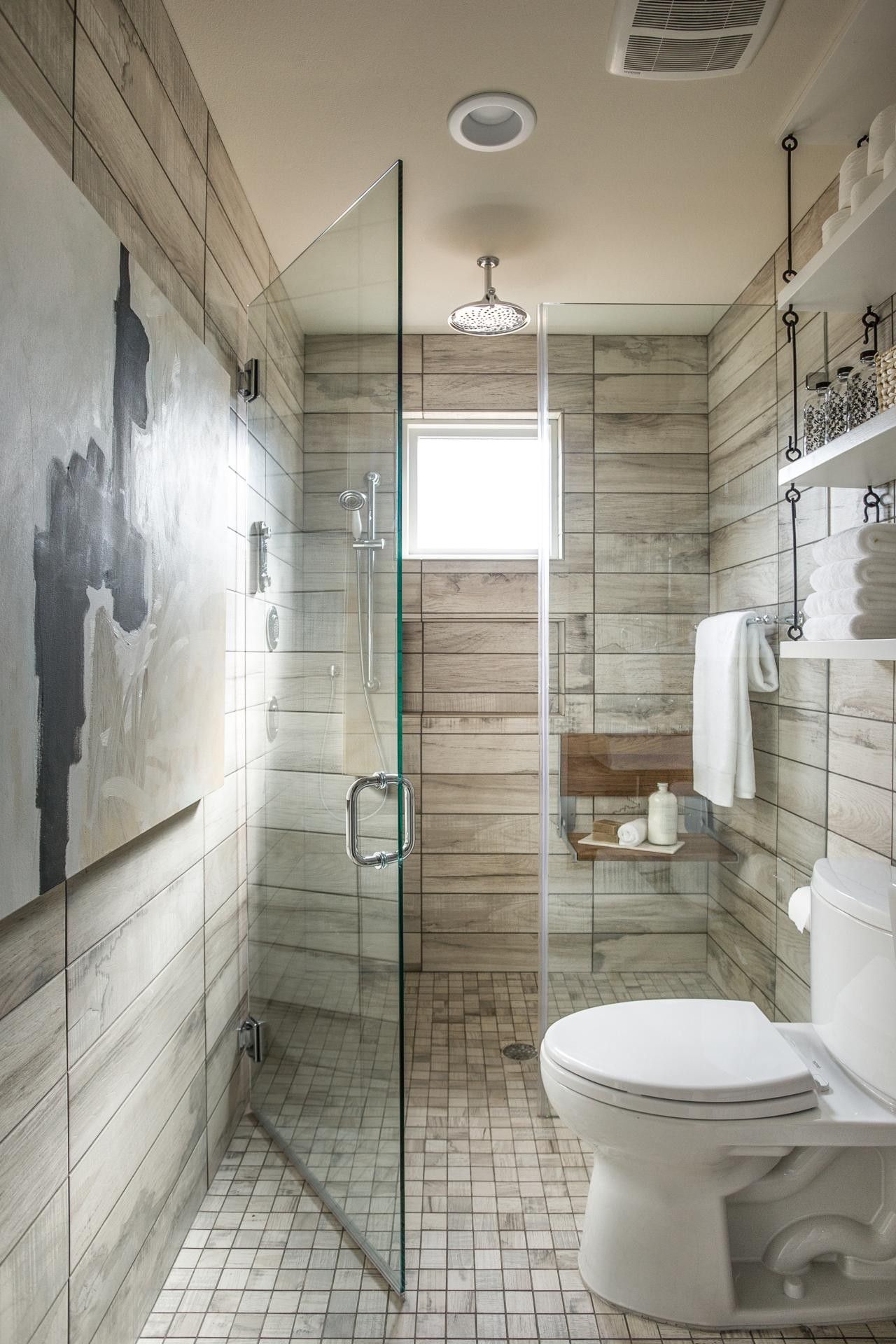 Whitewashed wood shower tile 1