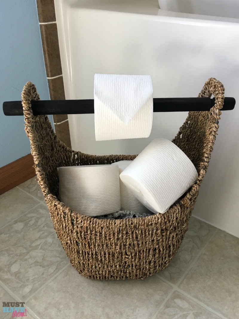 Wicker basket toilet paper holder