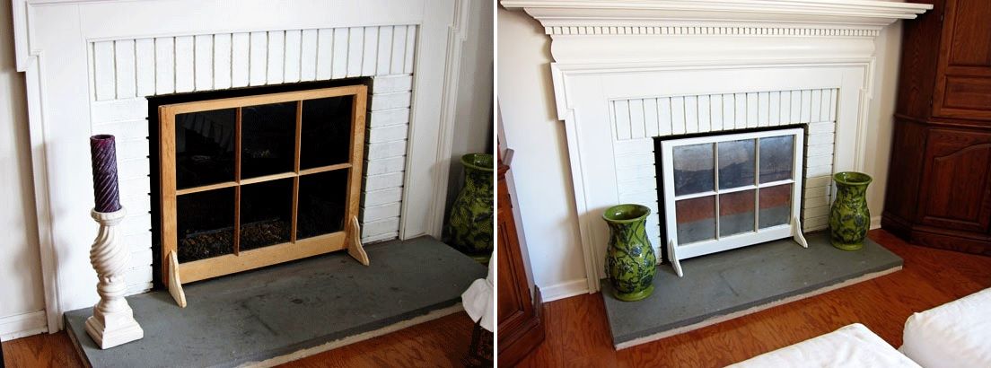 Window Frame DIY Fireplace Screen