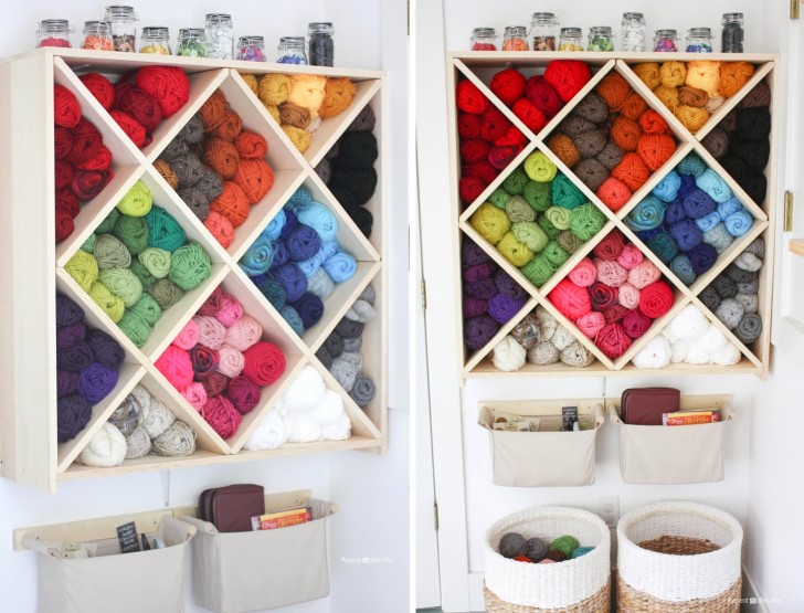 Wine Rack Yarn Storage