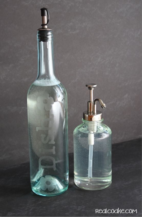Wine bottle soap dispenser