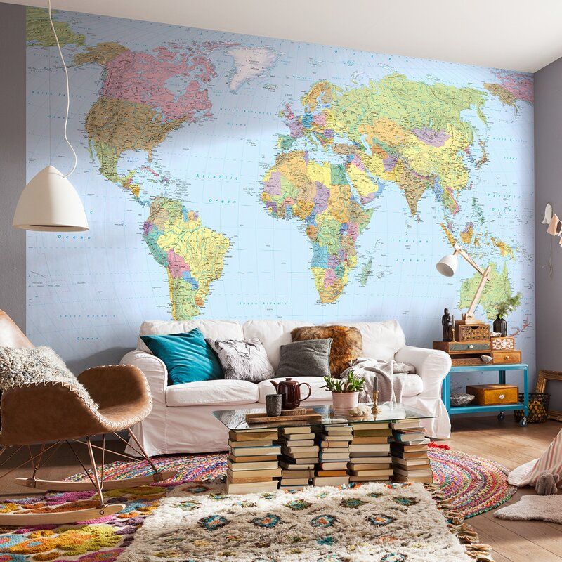 Wolfeboro World Map Wall Mural