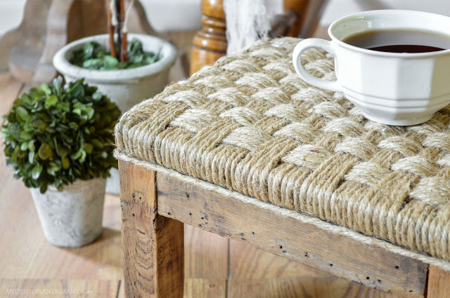 diy stool Wood And Twine Stool