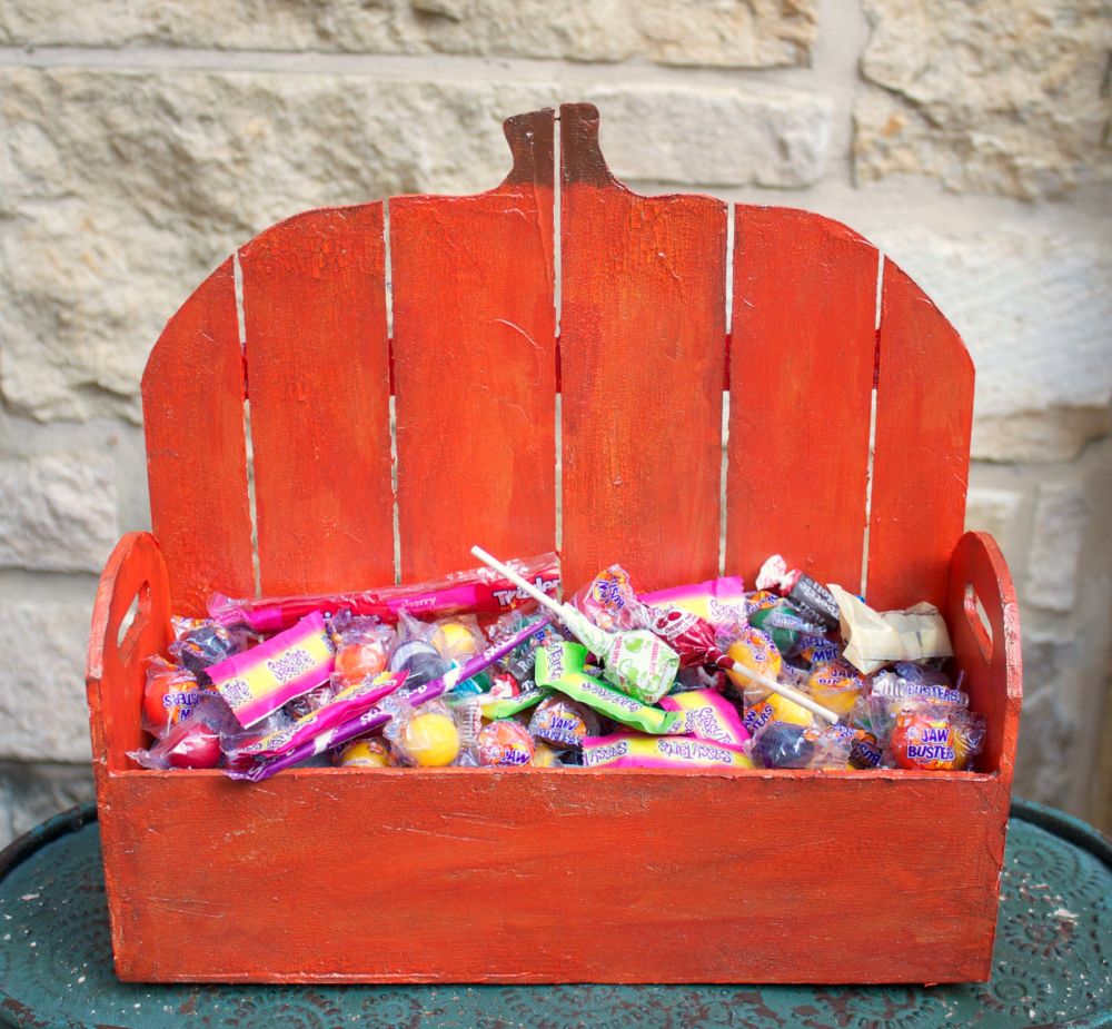 Wood Pumpkin Basket for Fall