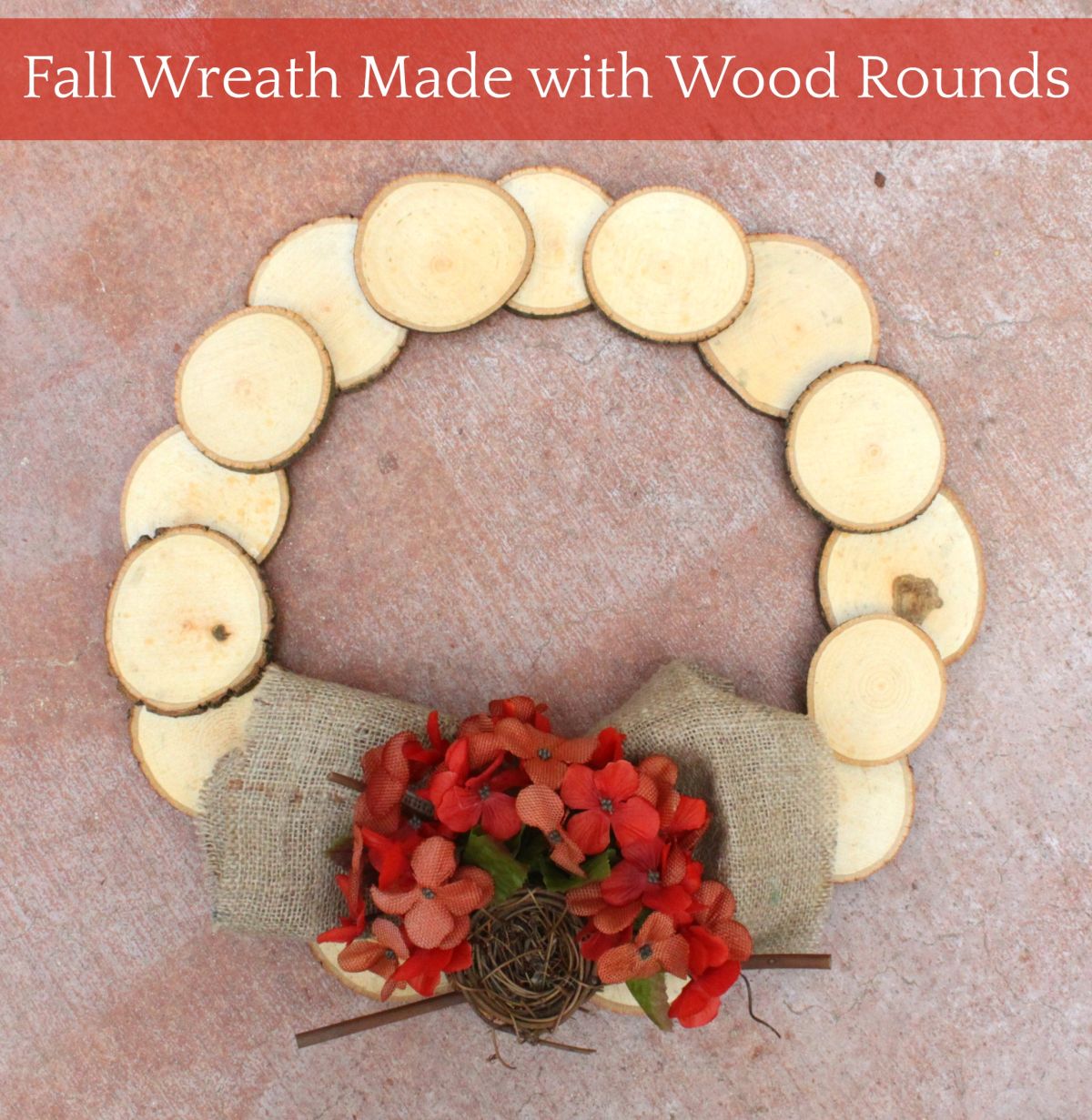 Simple DIY Fall Wood Rounds Wreath