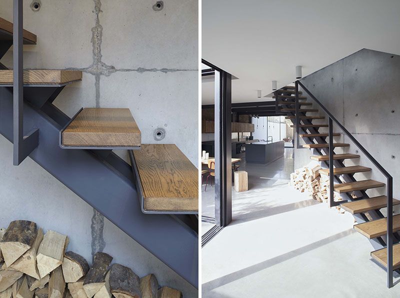 Wood and Steel Industrial stairs