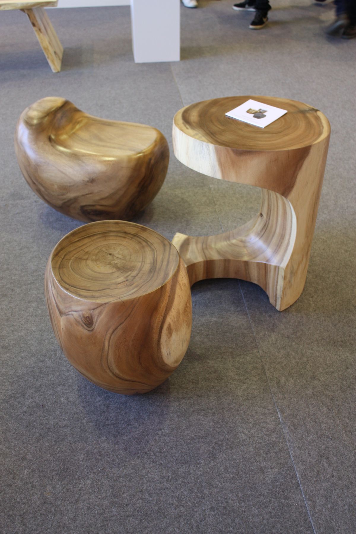 Wood polished tuckker robins stools