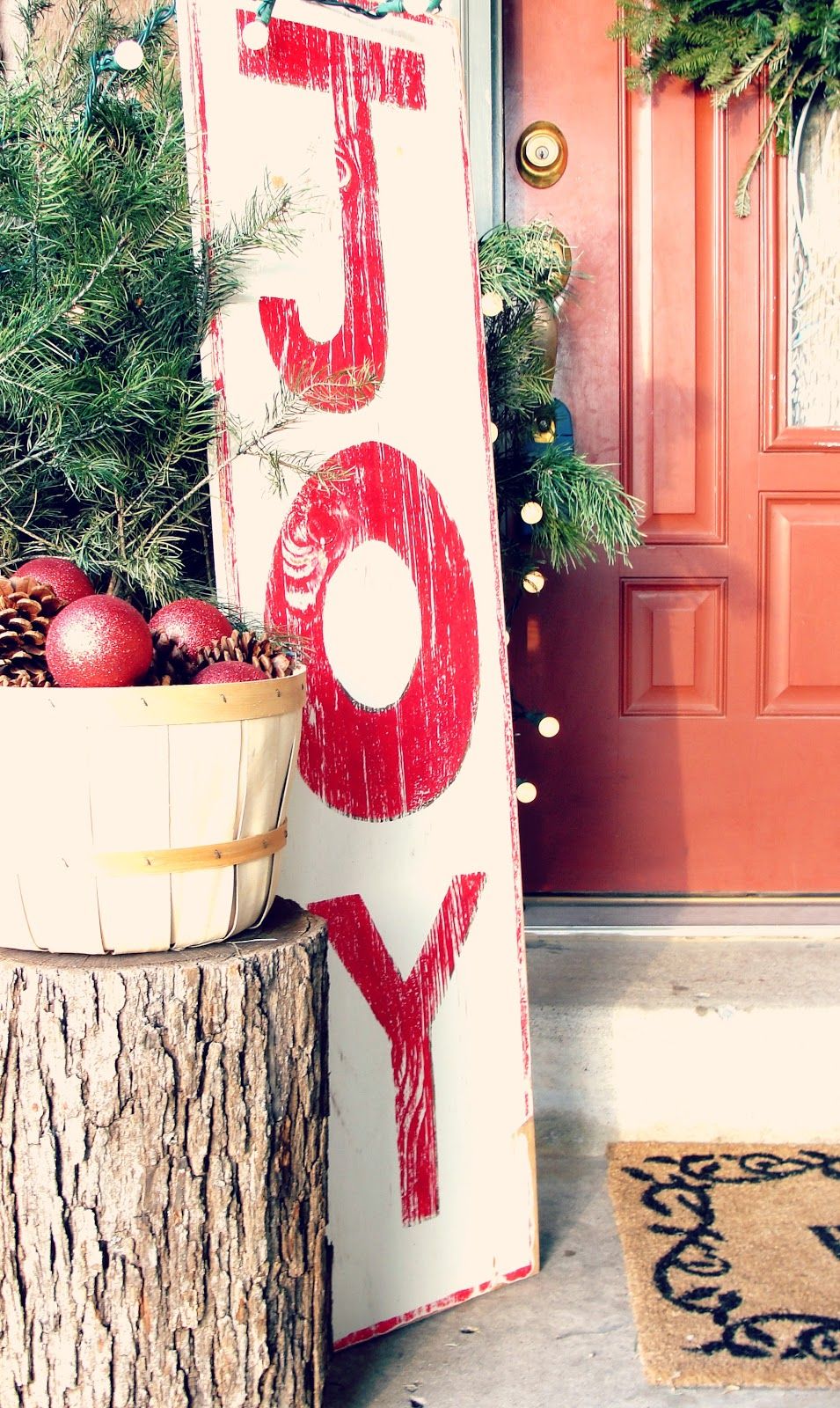 Wood sign for Christmas entryway