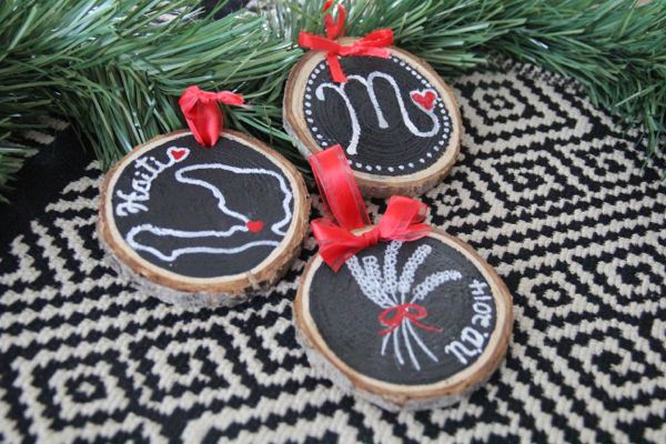 Wood slice Christmas Ornaments