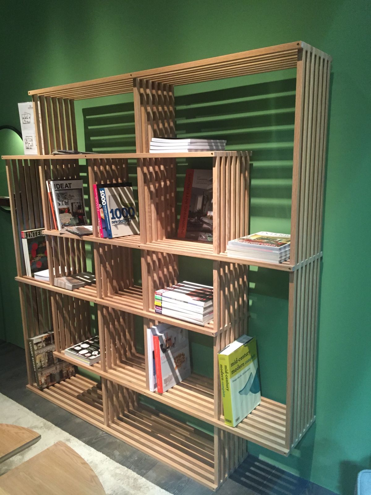 Wood sticks wall books