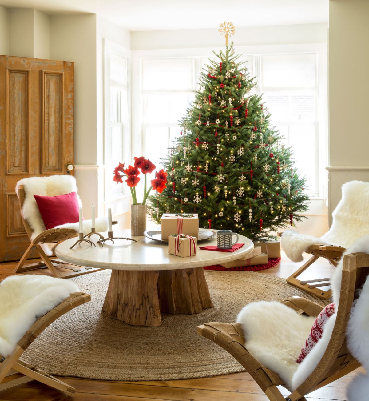 Wooden coffee table base and Christmas Tree 1
