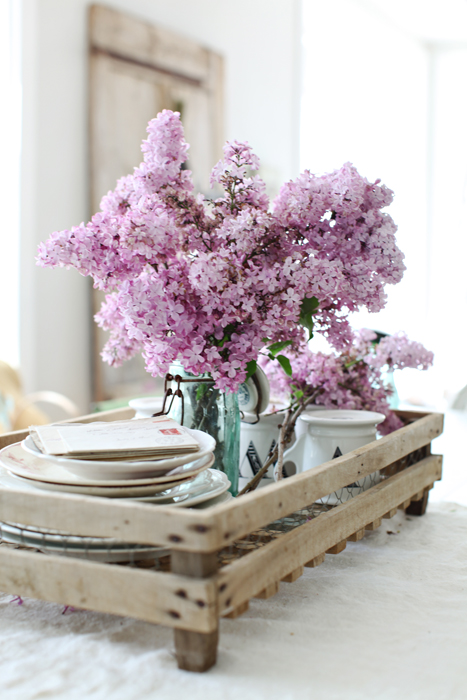 Wooden crate like serving tray