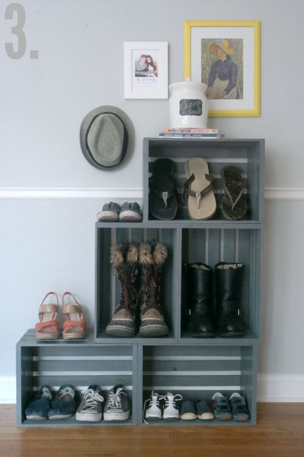 Wooden crates storage for shoe