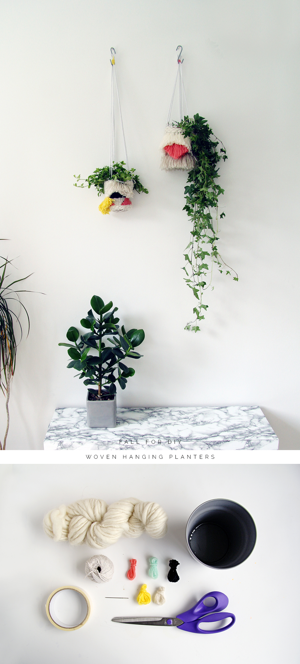 Woven hanging planter