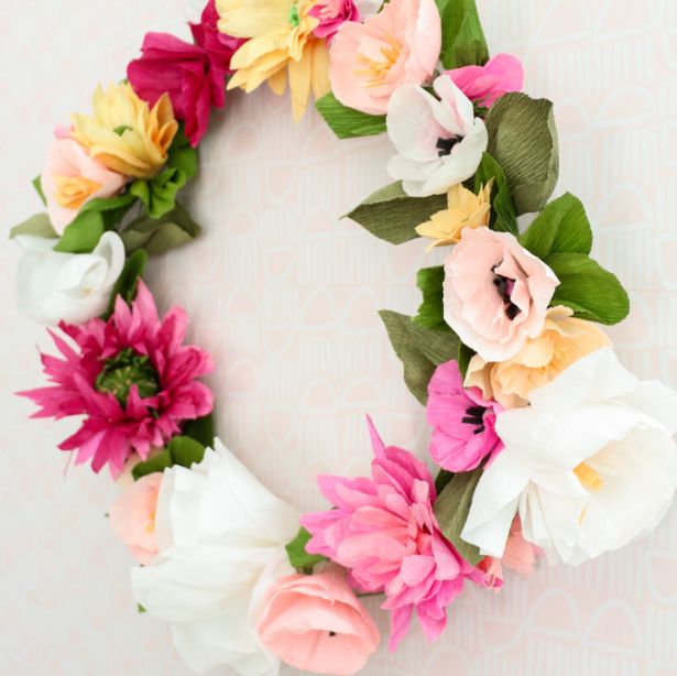 Wreath from paper flowers