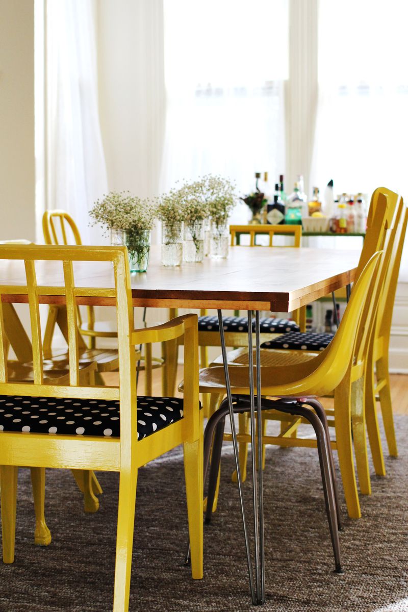 Yellow Dining room accents