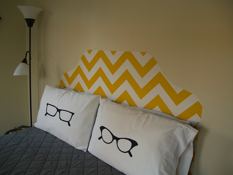 Yellow Fabric Headboard DIY