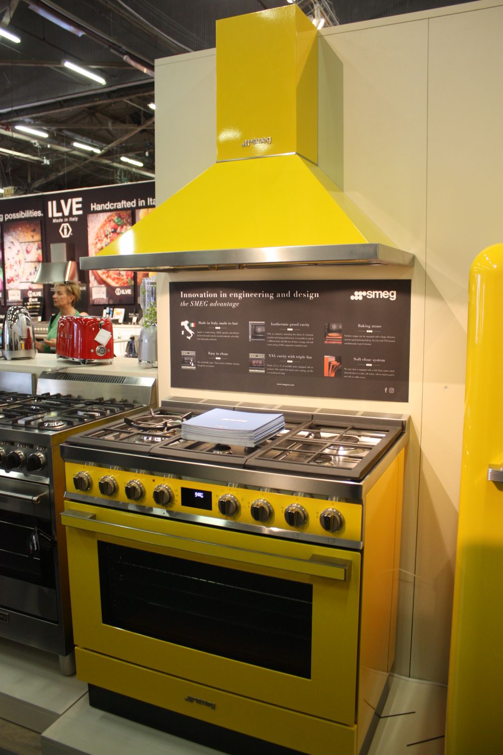 Yellow kitchen cook stove from SMEG