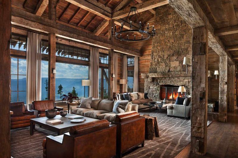 Yellow stone montana living room decor