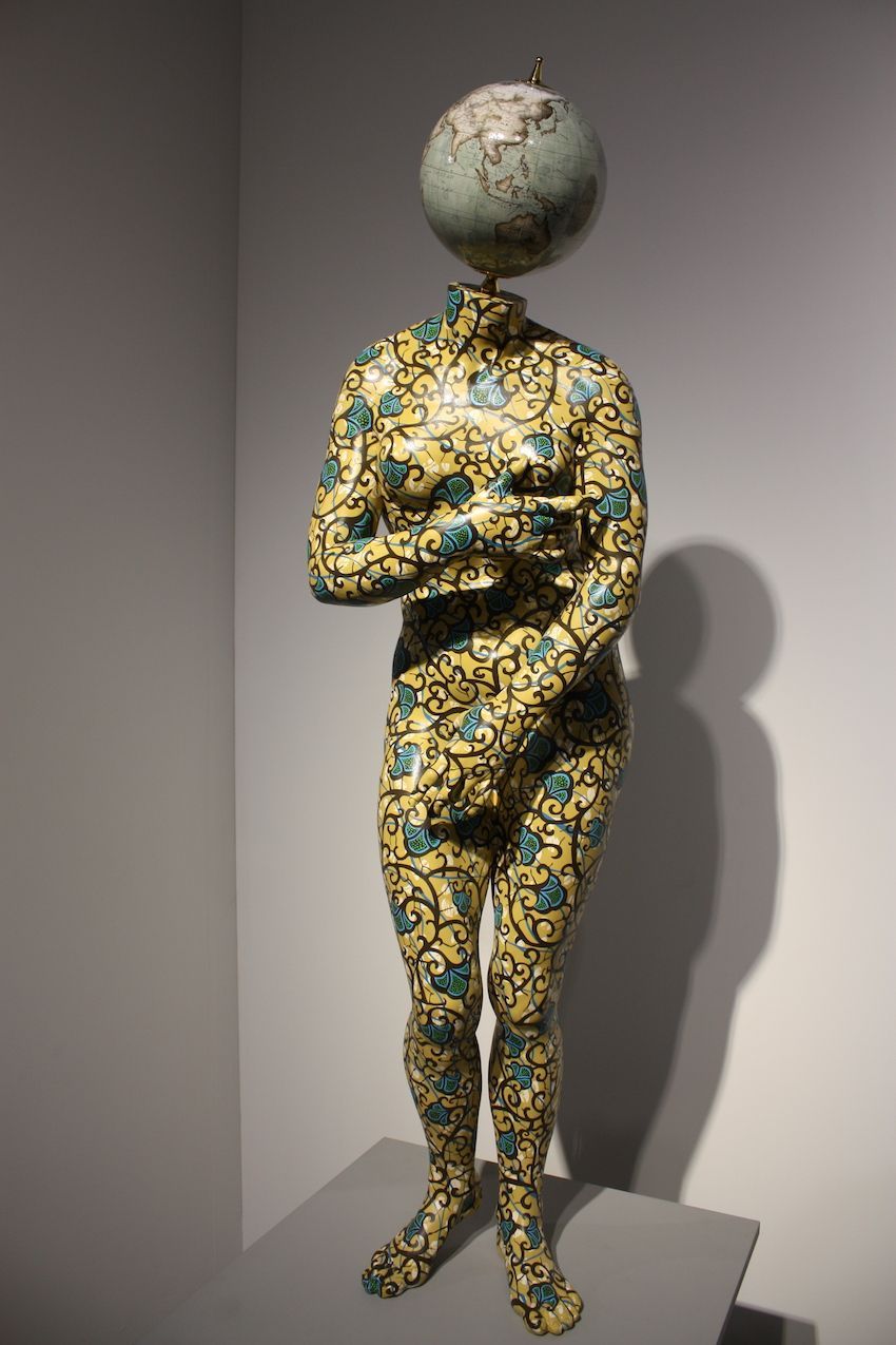 Shonebare is known for his figures dressed in batik patterns.