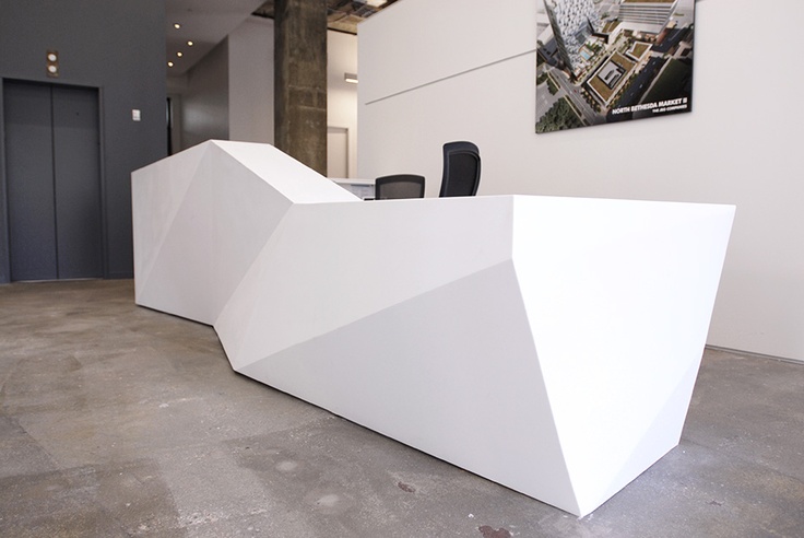 Abstract geometric design reception desk