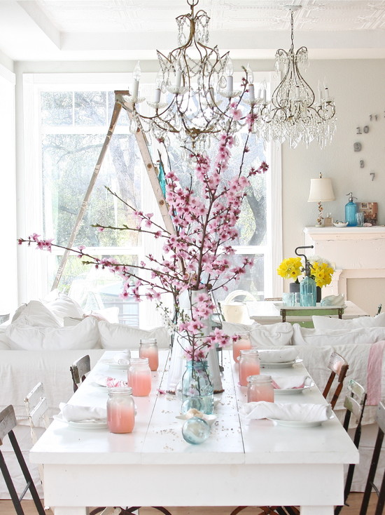 adding some chandeliers into your shabby chic home