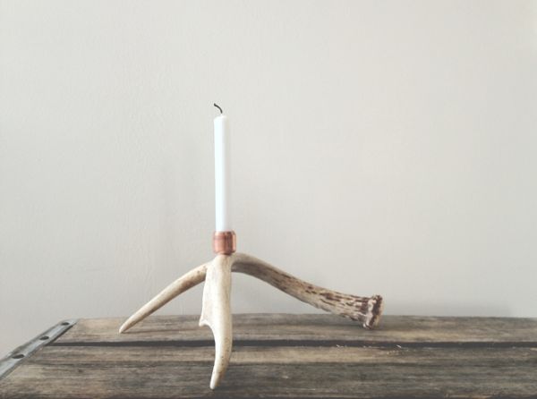 Antler candle holder