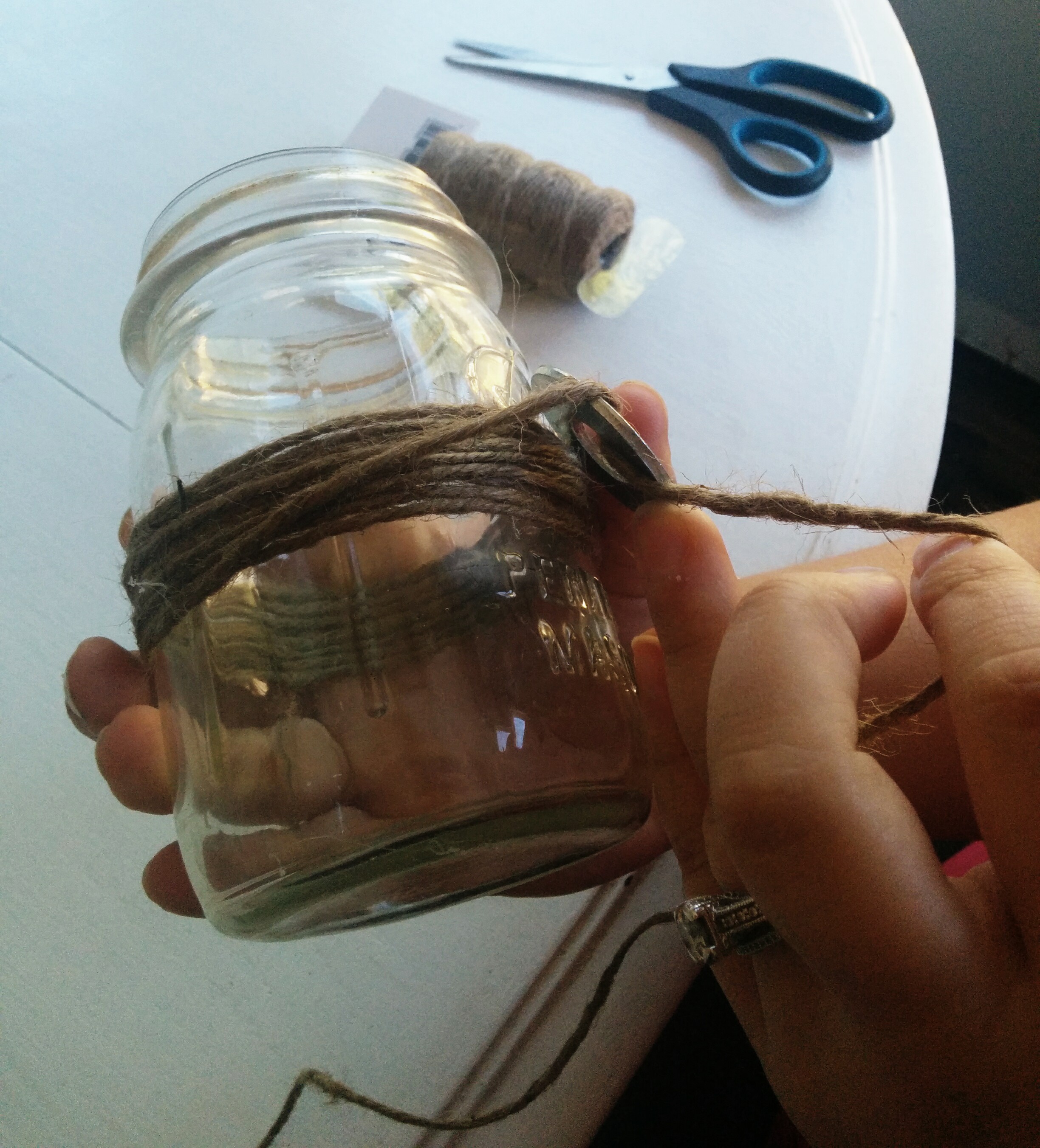 Attaching washer to mason jars