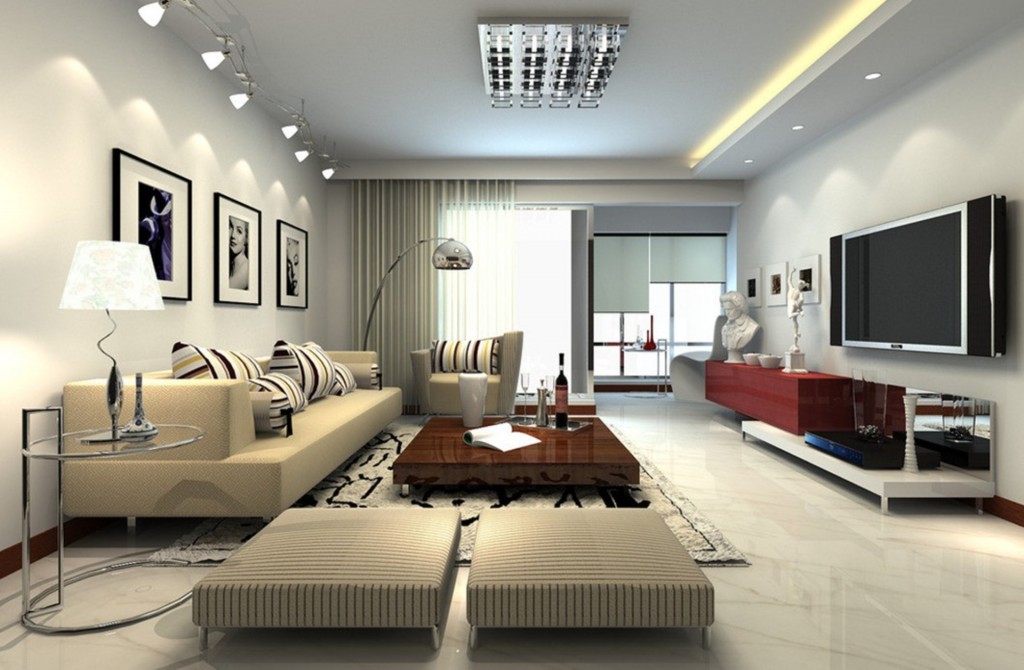 Bachelor living room design rending