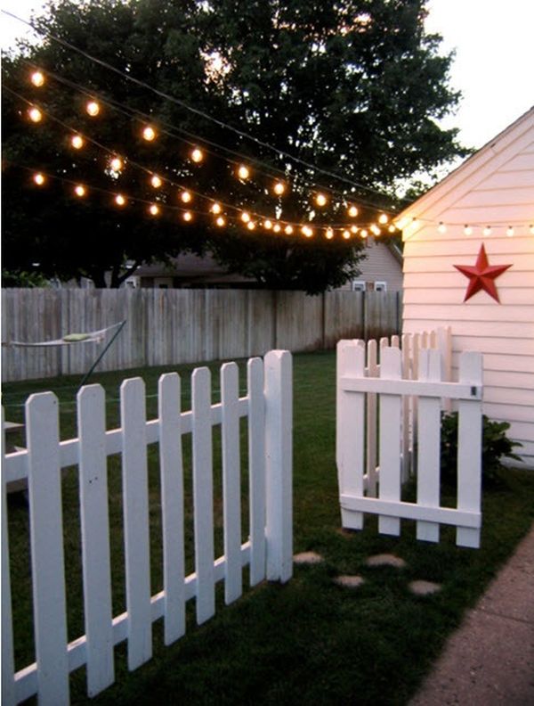 Backyard twinkle lights