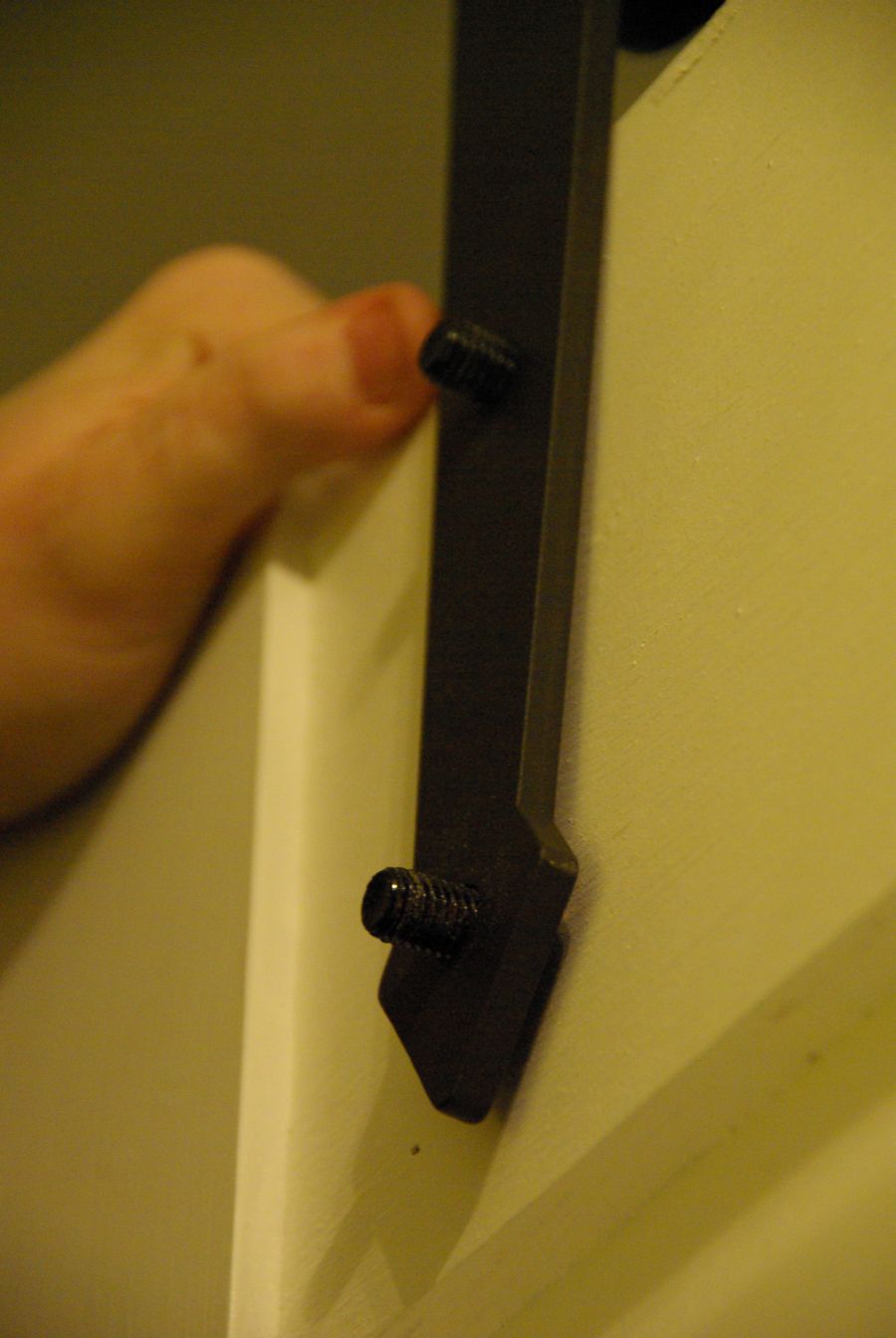 Barn door hardware attaching2