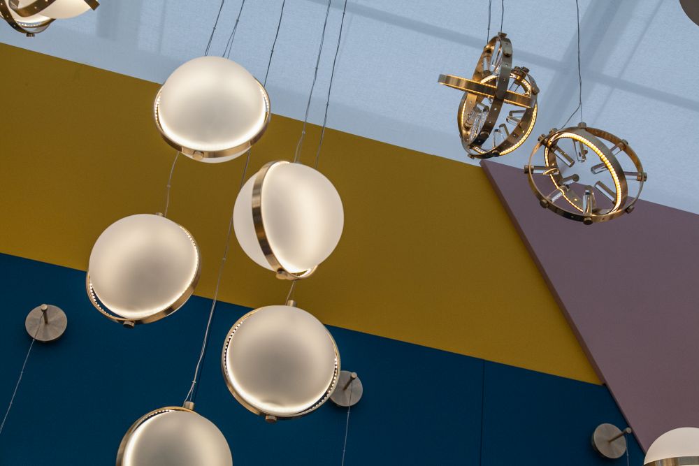 baroncelli large pendant lamps Opaque glass spheres
