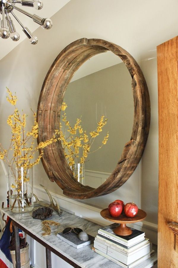 Barrel mirror frame