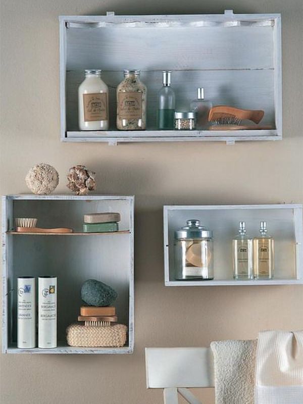 Bathroom box shelves