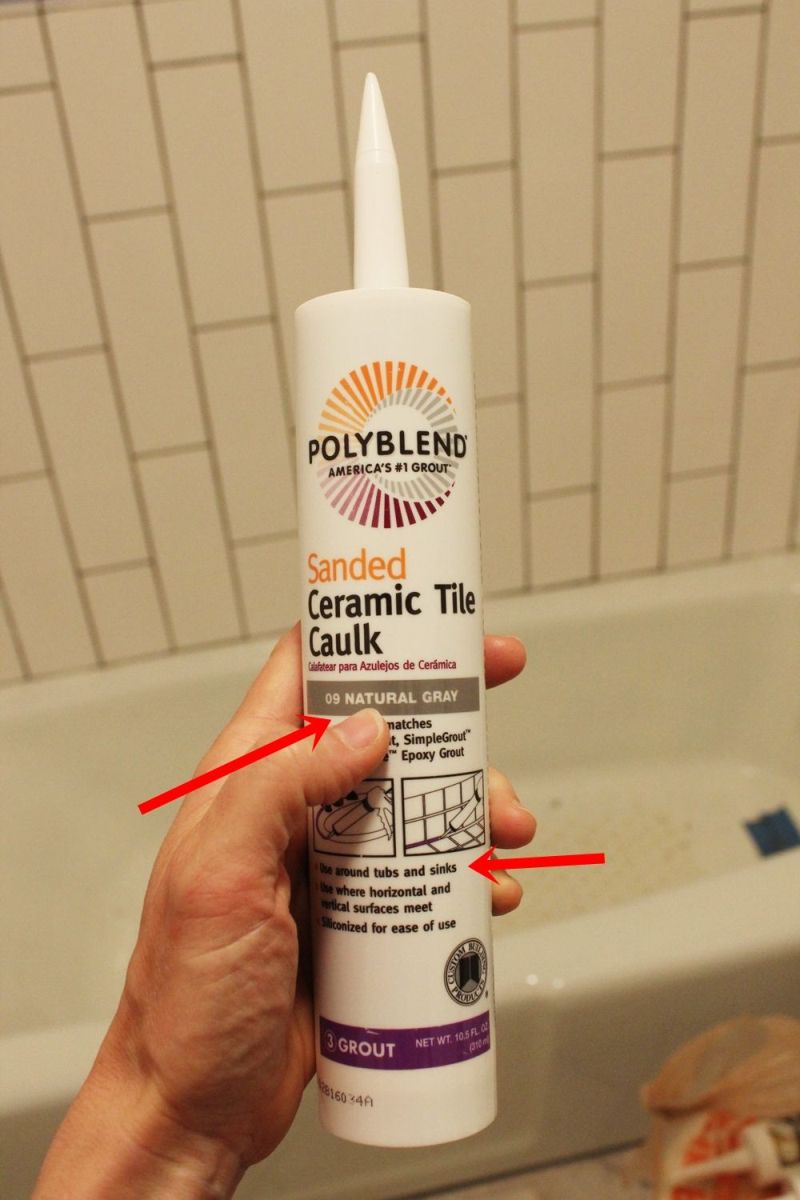 Bathroom caulk natural gray