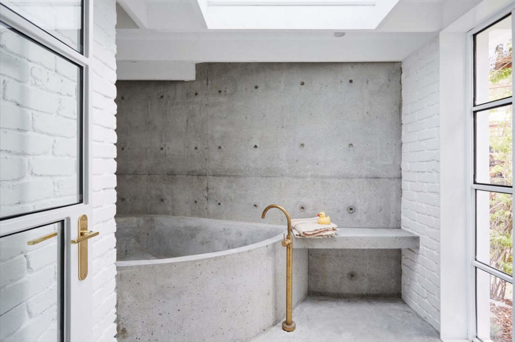 Bathroom concrete unfinished