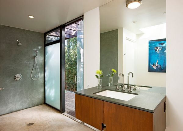 modern doorless shower design