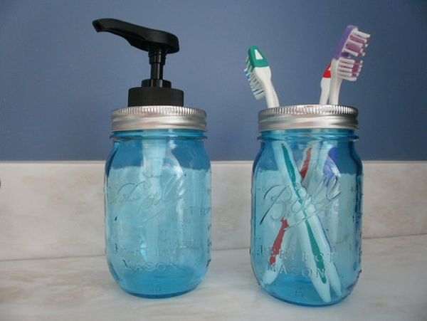 Bathroom soap dispenser jar